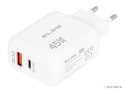 76-029# Ładowarka sieciowa gniazdo usb + usb-c pd 45w gan