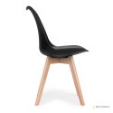 Komplet 4 krzeseł do salonu jadalni z poduszką ekoskóra Czarne ModernHome