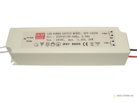 Zasilacz LED 24V 36W napięciowy IP67 aluminium EK Zasilacz LED 24V 36W napięciowy IP67 aluminium EK