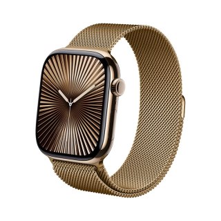 Crong Milano Steel - Pasek ze stali nierdzewnej do Apple Watch 44/45/46/49 mm (różowe złoto)