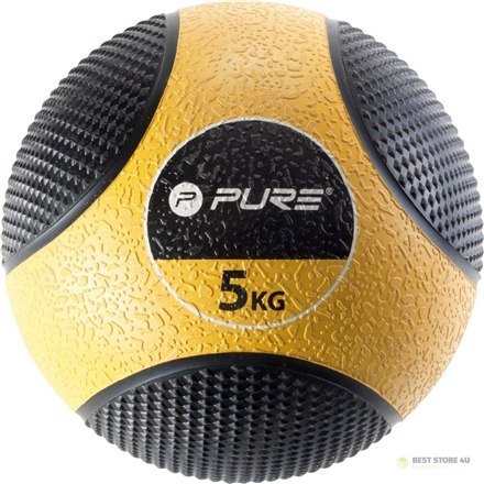 Piłka lekarska Pure2Improve, 5 kg | czarny/żółty Piłka lekarska Pure2Improve, 5 kg | czarny/żółty