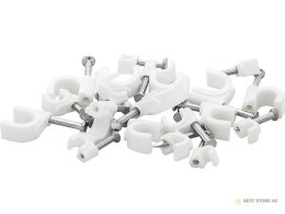 42-011# Uchwyt kabla 8mm biały okrągły