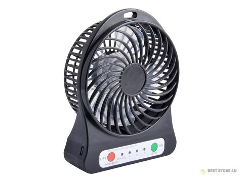 44-501# Wentylator biurkowy 10cm usb+akumulator czarny 44-501# Wentylator biurkowy 10cm usb+akumulator czarny
