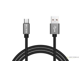 66-081# Przyłącze usb a - micro b 1,5m plecionka-metal blister