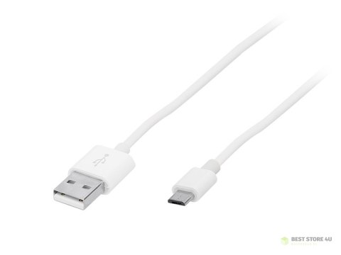 66-089# Przyłącze usb a - micro b 1,0m białe hq1 blister