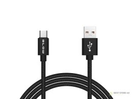 66-112# Przyłącze usb a - micro b 2,0m plecionka czarny blister