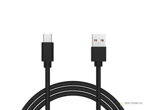 66-141# Przyłącze usb 2.0 a - usb-c 1,0m czarne plecionka