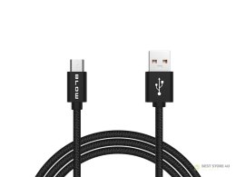 66-146# Przyłącze usb a - micro b 1,5m plecionka czarny blister