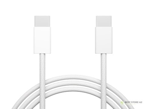 66-165# Przyłącze usb-c - usb-c 1,0m białe plecionka