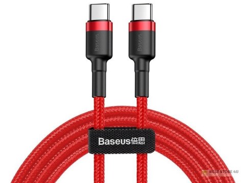 BASEUS Kabel USB-C - USB-C 2,0m Cafule PD 2.0 QC 3.0 60W (CATKLF-H09) Red BASEUS Kabel USB-C - USB-C 2,0m Cafule PD 2.0 QC 3.0 60W (CATKLF-H09) Red