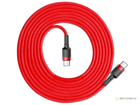 BASEUS Kabel USB-C - USB-C 2,0m Cafule PD 2.0 QC 3.0 60W (CATKLF-H09) Red BASEUS Kabel USB-C - USB-C 2,0m Cafule PD 2.0 QC 3.0 60W (CATKLF-H09) Red