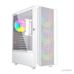 GEMBIRD OBUDOWA FORNAX 4000W MIDI-TOWER (2X USB 3.0, 1X USB 2.0, HD AUDIO, SZKLANY PANEL BOCZNY, PODŚWIETLENIE ARGB) BIAŁA