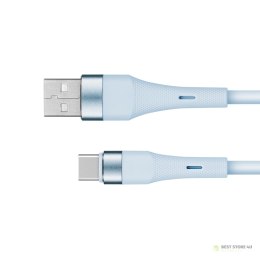 Kabel USB - USB typu C 1 m silikonowy niebieski Kruger&Matz Basic
