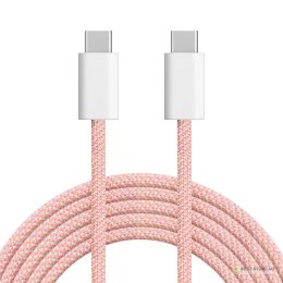 Kabel USB typu C - USB typu C 60 W 1 m różowy Kruger&Matz Basic