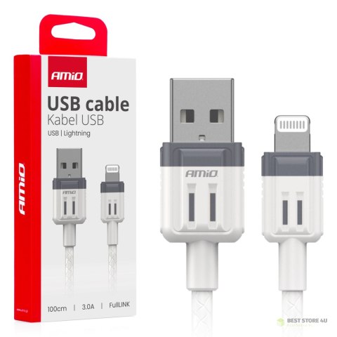 Kabel do ładowania usb-a - lightning iphone 3a 100cm fulllink amio-03907 Kabel do ładowania usb-a - lightning iphone 3a 100cm fulllink amio-03907