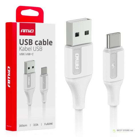 Kabel do ładowania usb-a - usb-c 3a 200cm fulllink amio-03918 Kabel do ładowania usb-a - usb-c 3a 200cm fulllink amio-03918