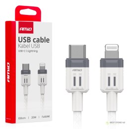 Kabel do ładowania usb-c - iphone lightning fulllink 20w 100cm amio-03910