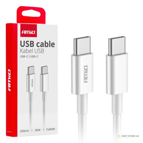 Kabel do ładowania usb-c - usb-c 60w 200cm fulllink amio-03897 Kabel do ładowania usb-c - usb-c 60w 200cm fulllink amio-03897
