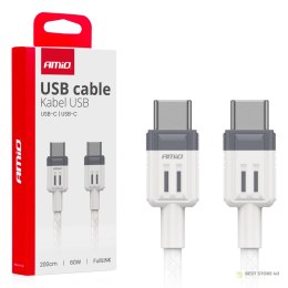 Kabel do ładowania usb-c - usb-c 60w 200cm fulllink amio-03909