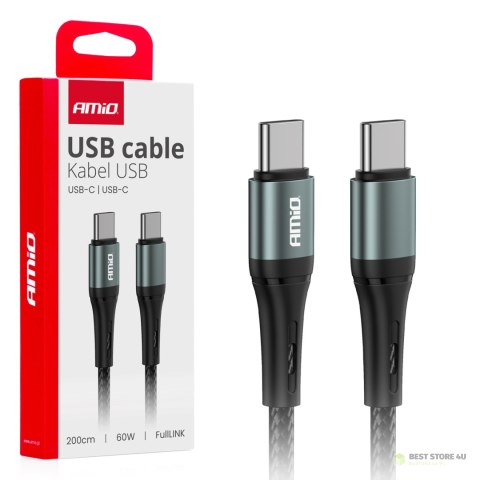 Kabel do ładowania usb-c - usb-c 60w 200cm fulllink amio-03915 Kabel do ładowania usb-c - usb-c 60w 200cm fulllink amio-03915