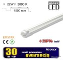 Świetlówka led 150cm 22w t8 3000k g13 ciepła przezroczysta dwustronna