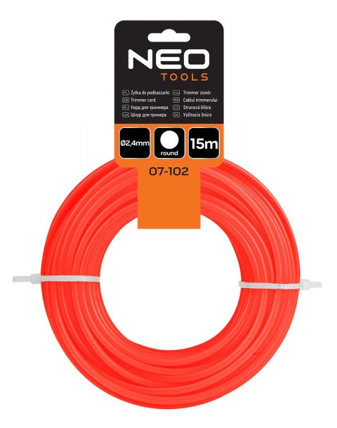 Żyłka do podkaszarki okrąłga śr.2,4 mm, dł.15 m