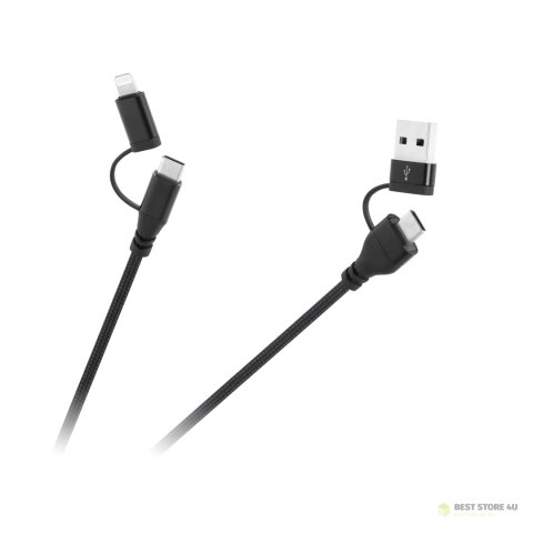 Kabel wtyk USB A/C - wtyk USB C/lightning (2+2) 1m Kabel wtyk USB A/C - wtyk USB C/lightning (2+2) 1m