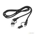Kabel wtyk USB A/C - wtyk USB C/lightning (2+2) 1m