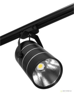 Lampa sklepowa led reflektor szynowy jednofazowy czarny 30w 2550 lm światło zimne 6000k