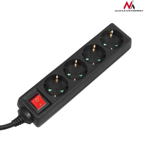 Listwa zasilająca Maclean, przedłużacz 4 gniazda, z wyłącznikiem, 3500W, 5m, typ niemiecki, MCE194G