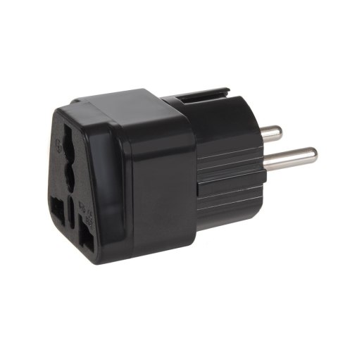 MCE155 46974 Adapter gniazdo UK na wtyk EU uniwersalny czarny
