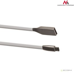 MCTV-833W 44806 Kabel USB AM micro płaski nieplączący 1m biały metal
