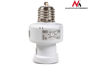 Oprawa żarówki Maclean, E27, max. 100W, z czujnikiem zmierzchu, timer, kolor biały, MCE21W
