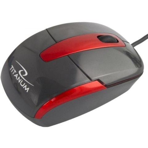 TM108K Mysz przewodowa 3D optyczna USB Barracuda czarna Titanum