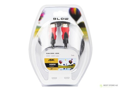 92-051# Przyłącze hdmi-hdmi red 4k 1.0m proste