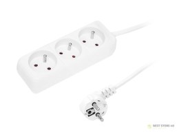 98-012# Przedłużacz sieciowy pr-370p 3-gniazda z uziemieniem 3m biały 3x1,5mm