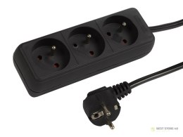 98-042# Przedłużacz sieciowy pr-370p 3-gniazda z uziemieniem 3m czarny 3x1,5mm