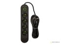 98-222# Przedłużacz sieciowy ps-450 4-gniazda 3xusb 5m czarny 2x1mm
