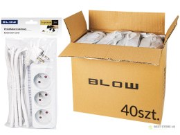 98-512# Przedłużacz sieciowy pr-370p 3-gniazda z uziemieniem 3m biały 3x1,5mm opakowanie
