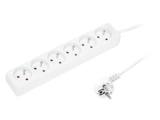 Przedłużacz sieciowy pr-670p 6-gniazd z uziemieniem 1,5m biały 3x1,5mm