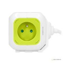 Przedłużacz 4-krotny z ładowarką 2xUSB 1,4m limonkowy