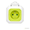 Przedłużacz 4-krotny z ładowarką 2xUSB 1,4m limonkowy