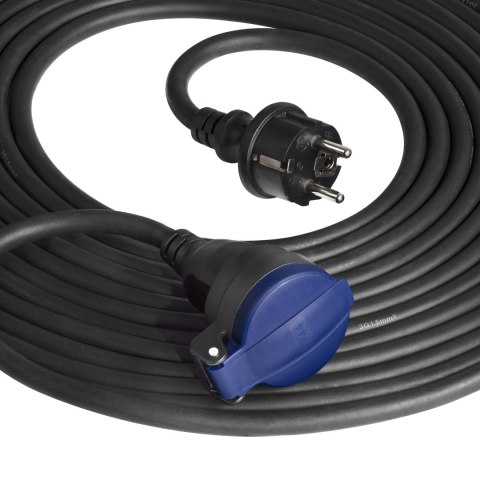 Przedłużacz warsztatowy bryzgoszczelny IP44, 1x2P+Z 30m,kabel gumowy olejoodporny H07RN-F 3x1,5mm?, 230VAC/16A