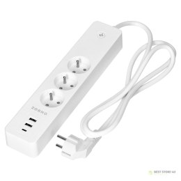 Przedłużacz z 3 gniazdami z uziemieniem i wyłącznikiem 2xUSB, Tuya Smart Wi-Fi, biały