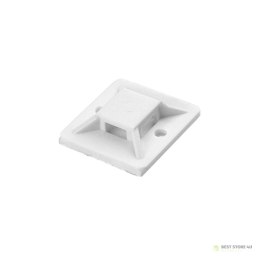 Uchwyt opaski kablowej, samoprzylepny, 20x20 mm, biały, 50 sztuk