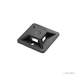 Uchwyt opaski kablowej, samoprzylepny, 20x20 mm, czarny, 50 sztuk