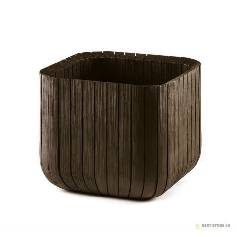 Doniczka Keter Cube Wood Planter M brązowa Doniczka Keter Cube Wood Planter M brązowa