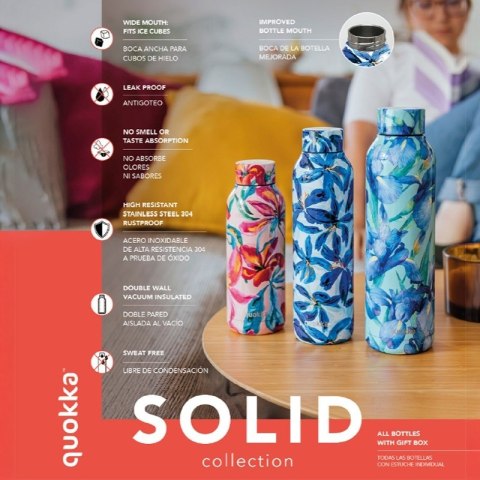 Quokka Solid - Butelka termiczna ze stali nierdzewnej 510 ml (Tropical Bloom)