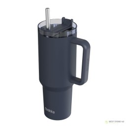 Quokka Stream - Kubek termiczny ze stali nierdzewnej 1200 ml ze słomką (Graphite)