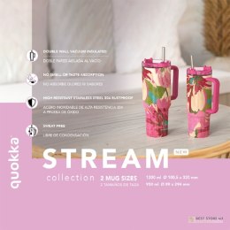 Quokka Stream - Kubek termiczny ze stali nierdzewnej 1200 ml ze słomką (Graphite)